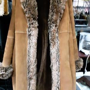 Size Medium knee length genuine Suede coat